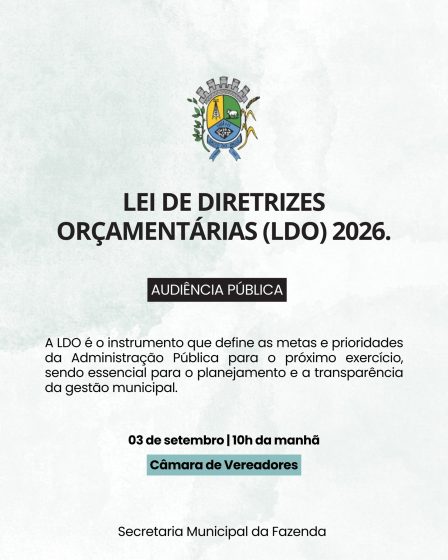 Lei de diretrizes orçamentárias (LDO) 2026