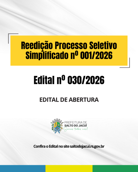 PROCESSO SELETIVO SIMPLIFICADO 001/2026 REEDIÇÃO 4