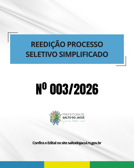 Reedição do Processo Seletivo Simplificado nº 003/2026