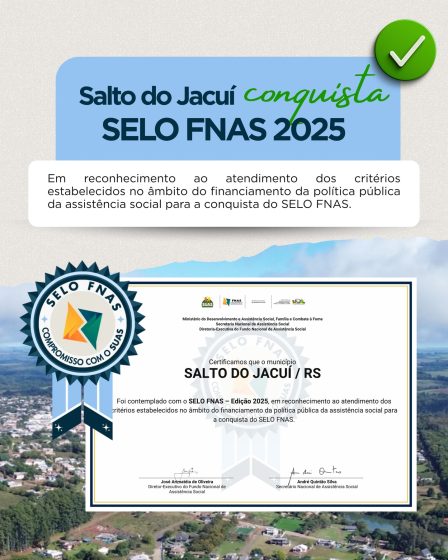 Salto do Jacuí é destaque em Gestão Social! ✅