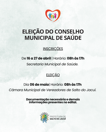 Eleição do Conselho de Municipal de Saúde