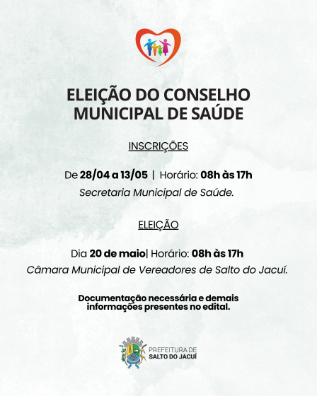 Eleição do Conselho de Municipal de Saúde | Retificação do Edital.
