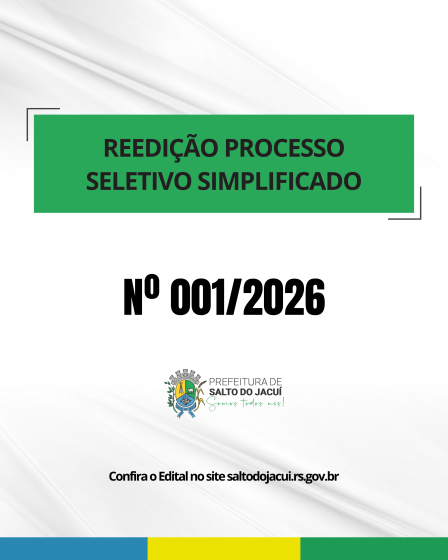 REEDIÇÃO DO PROCESSO SELETIVO SIMPLIFICADO 001/2026