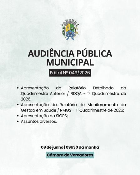 Edital de Audiência Pública Nº 049/2026